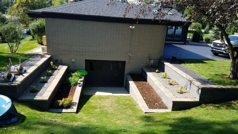 Terraced retaining walls